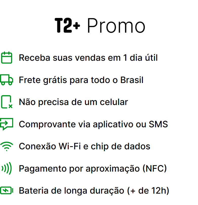 Texto da Maquininha T2+